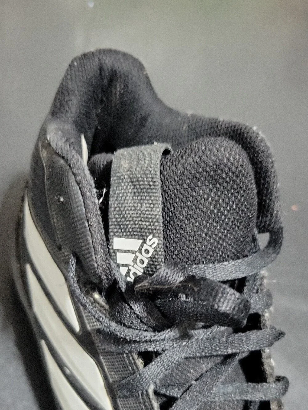 adidas Black Athletic Shoes with White Stripes